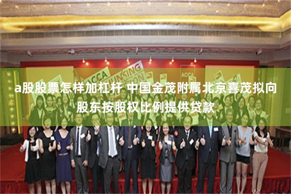 a股股票怎样加杠杆 中国金茂附属北京喜茂拟向股东按股权比例提供贷款