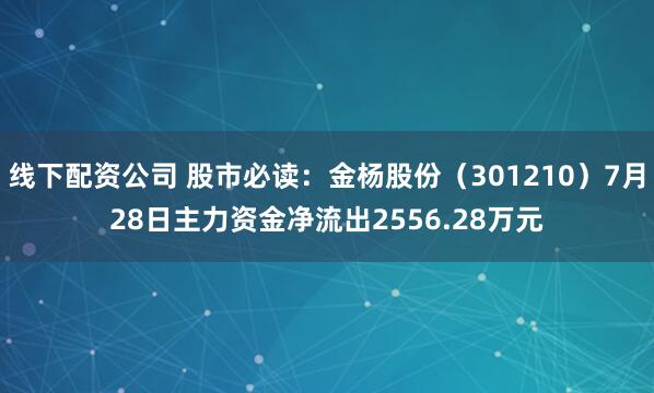 线下配资公司 股市必读：金杨股份（301210）7月28日主力资金净流出2556.28万元